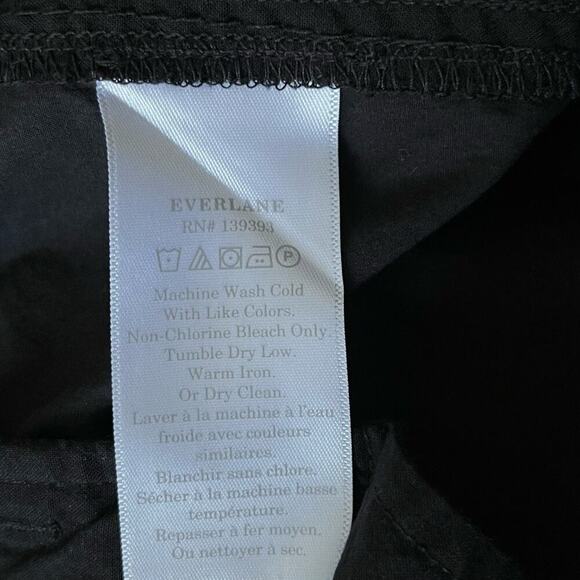 Everlane The Poplin Pleated Taper Pant in Black Size 6 - Picture 9 of 9